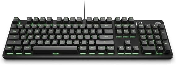HP Pavilion Mechanical Gaming Keyboard 500 with Wired USB, Red Switches, RGB LED Backlighting, 10-Key Rollover Anti-Ghosting, Media Control Keys and 2-Way Adjustable Legs (3VN40AA#ABL)