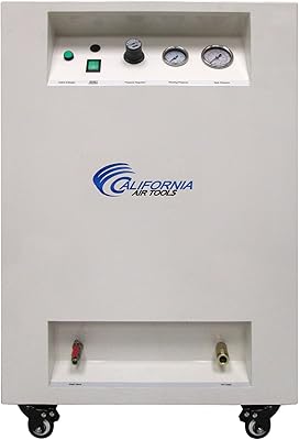 California Air Tools 8010SPCAD 1.0 HP Ultra Quiet and Oil-Free Air Compressor in Sound Proof Cabinet with Wheels, 8 Gallon Steel Tank, 40 dBA Noise Level, with Automatic Drain Valve