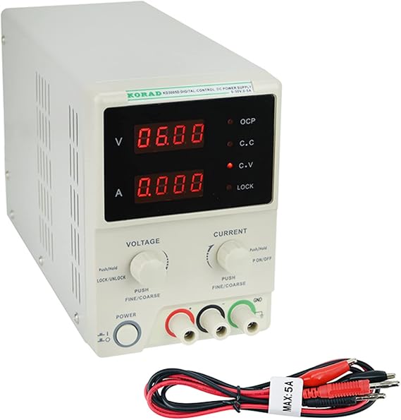 KORAD KD3005D - Precision Variable Adjustable 30V, 5A DC Linear Power Supply Digital Regulated Lab Grade...