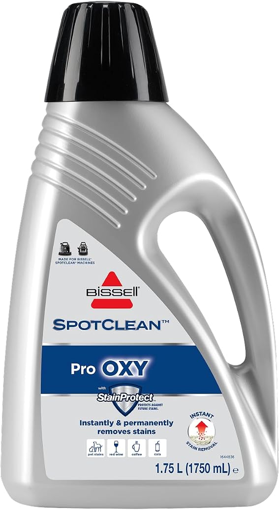 BISSELL SpotClean Pro Oxy Cleaning Solution, Triple Action Carpet Cleaning Solution for Portable Deep Cleaners, Removes Stains, Eliminates Odors, StainProtect Technology, 1.75 L, 20387