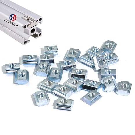 50pcs M5 Slide in T Nut Tee Sliding Nut Nut for Aluminum Extrusion with Profile 2020 Sereis Slot 6mm