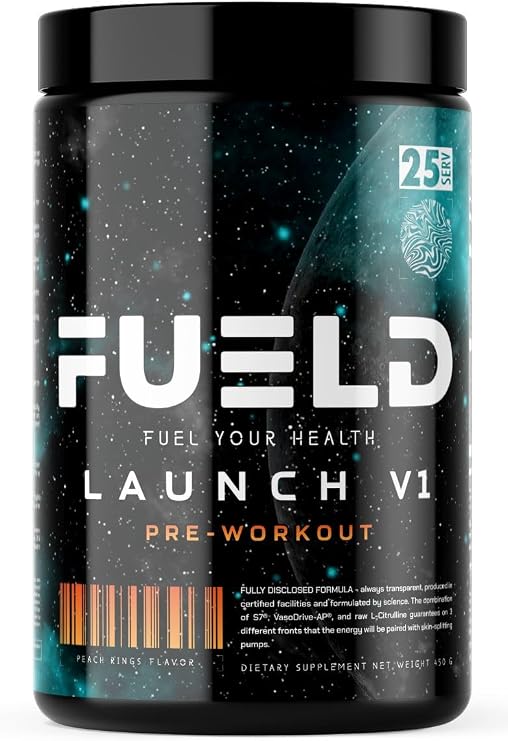 Launch V1 Pre-Workout, Peach Rings Flavor, Insane Energy Blend, Out of This World Pump Matrix, 6g Raw L-Citrulline, 254mg Vaso Drive AP.