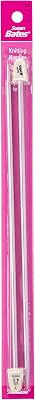 Susan Bates 10-Inch Silvalume Single Point Knitting Needle, 4.5mm, Rose