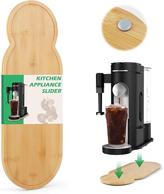 Appliance Slider for Ninja Single Serve Coffee Maker PB051PB041, Bamboo Kitchen Appliance Sliding Tray for Coffee Maker, Coffee Slider for Countertop for Ninja Accessories, 5.9W x 16.5D