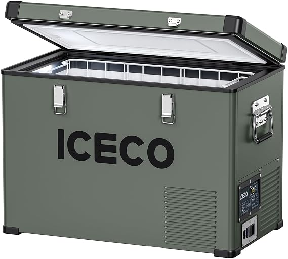 ICECO VL45 Portable Refrigerator with SECOP Compressor, 45Liters Platinum Compact Refrigerator, DC 12/24V, AC 110-240V, 0F to 50F, Home & Car Use