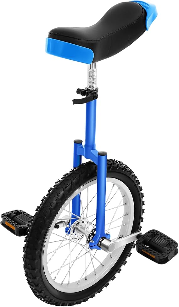 Small Wheel Unicycle,16 Inch Outdoor Unicycle with Leak Proof Tires Wheels Single Wheel Bicycle, Outside Sports Fitness Exercise, Adjustable Height, Bicycle Enthusiasts Balance Training Car