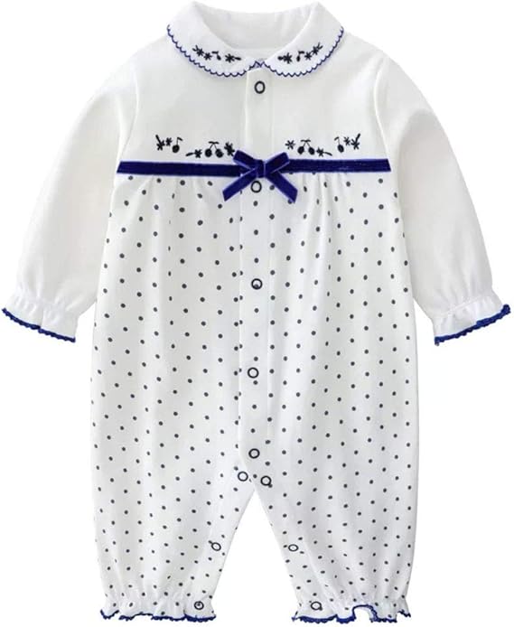Babymine Baby One Piece Romper Soft Cotton Sleepwear Footed Jumpsuit for 0-12 Month Infant