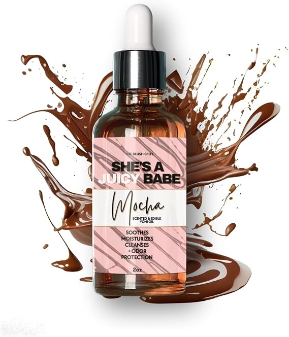 Mocha Yoni Oil for Women Natural Feminine Care for pH Balance, Ingrown Hair Prevention & Moisturizing Sweet Scented Intimate Oil NO Flavor