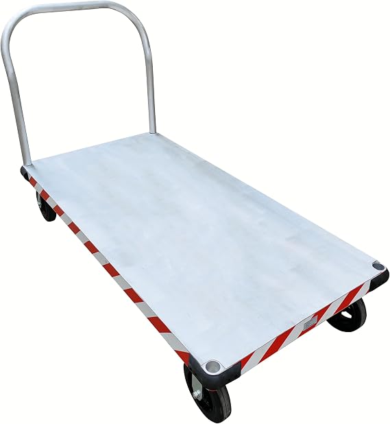 Platform Truck, Aluminum Smooth Deck, 30" x 60", 8" Rubber Casters, 2000 lb. Cap., Heavy Duty, Industrial Standard, Pake Handling Tools