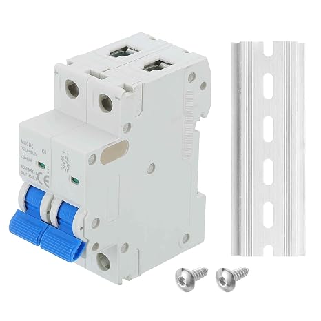 MECCANIXITY 1 Pcs DC Miniature Circuit Breaker 2P 6A 12-110V Isolator M80DC DIN Rail Mount Disconnect Switch Circuit Breaker Protection Thermal Magnetic Trip