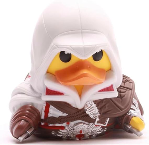 TUBBZ First Edition: Assassin's Creed - Ezio Auditore da Firenze Cosplaying Rubber Duck Vinyl Figure | Official Merchandise of Assassin's Creed Game, Ezio Collectable Figurines, Vinyl Duck 1st limited edition,for display decor