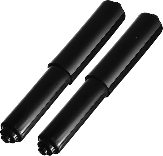 2 Pack Toilet Paper Holder Replacement Rod, Spring Loaded Roller, Universal Fit for Most Bathroom Tissue Holders, Black
