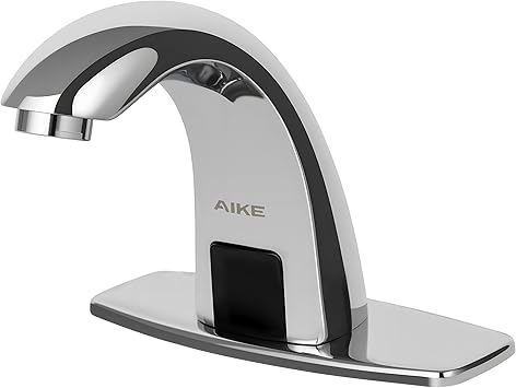 AIKE Touchless Bathroom Faucet for Commercial Automatic Sink Tap, Polished Finsh,Model AK7500(Battery Operated)