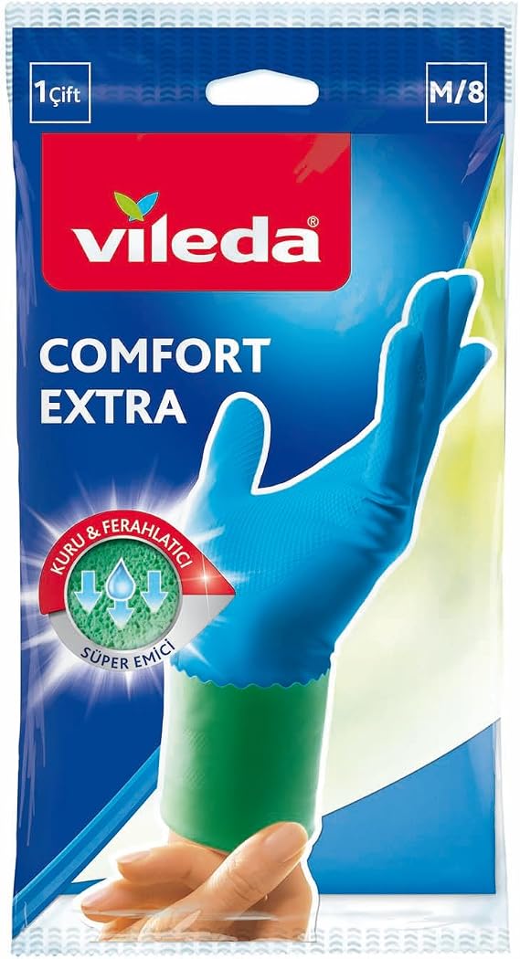 Vileda Comfort Extra Eldiven,%100 Doğal Lateks, M