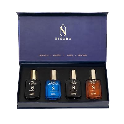 Long Lasting Men Perfume Gift Set 4x15ml60ml with | Men Of The Night | Blue Seduction | The Legend | Smoky Oud | Travel friendly perfume kit for all moods & occasions | Valentine Gift