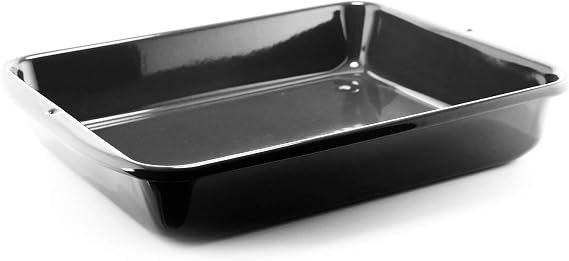 Chantal Riess Enameled Steel Cake pan, Gloss Black, 16.5" x 13" x 2.75"