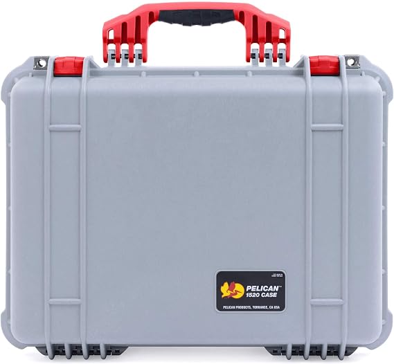 New Pelican Silver & Red 1520 with Foam.