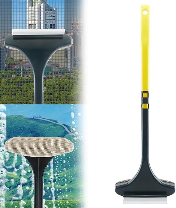 2 in 1 Multifunctional Screen Brush, 2025 New Mesh Cleaner Brush, Window Cleaner (Yellow Green)