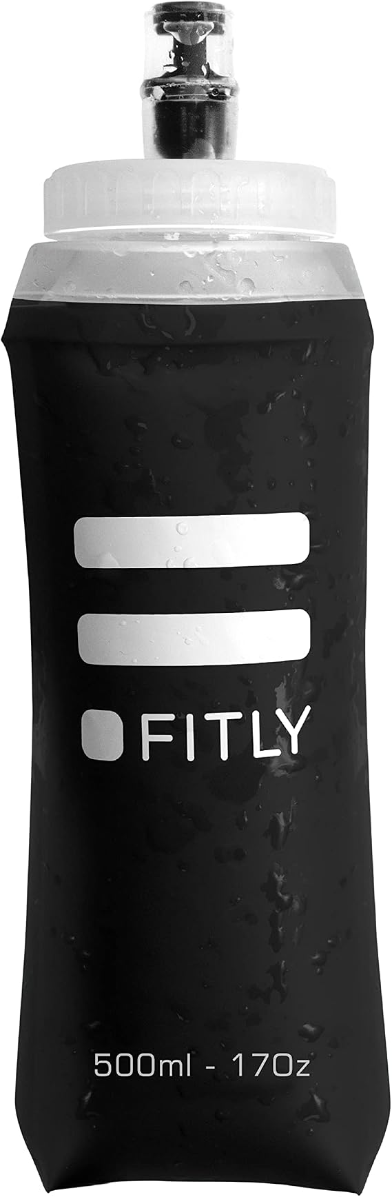 FITLY Soft Flask - Shrink As You Drink Soft Water Bottle for Hydration Pack - Folding Water Bottle Ideal for Running, Hiking, Cycling, Climbing & Rigorous Activity