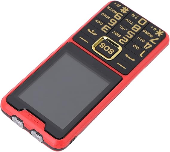 Yoidesu Senior Cell Phone Unlocked Big Phone for Elderly with 2.6 Inch HD Shatterproof Screen SOS Large Key Tactile Keys Flashlight Charging Dock (Red)