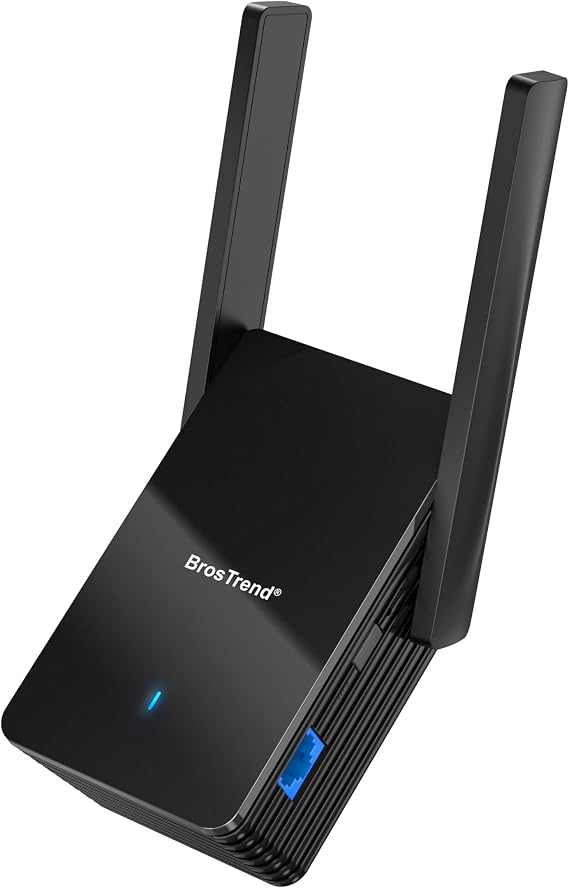 BrosTrend WiFi 6 AX3000 WiFi to Ethernet Adapter with RJ45 Gigabit Port WPS | Dual Band Wireless Bridge for PC, Smart TV, Xbox, PS, Printer, Blu-Ray Player, DVR etc. WiFi to Wired Ethernet Adapter, Black