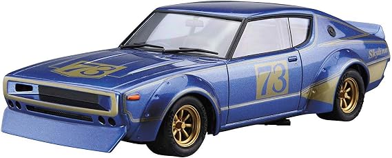Aoshima Bunka Kyozai 1/24 The Model Car Series No. 48 Nissan KPGC110 Phantom Kenmeri Racing #73 Plastic Model