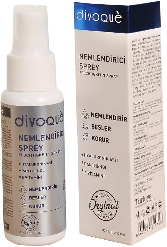Canlandırıcı Yenileyici Nemlendirici Yüz ve Vücut Spreyi 60ML (Hyalüronik asit+Panthenol+E Vitamini)