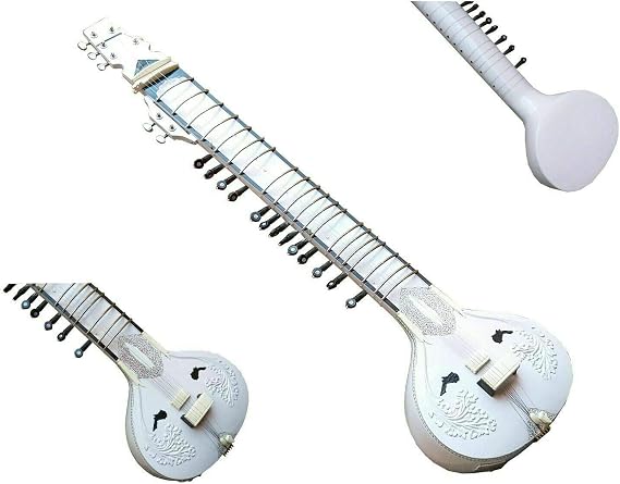Indian Handmade ~ Electric Sitar Shri Ravi Shankar Style Designer Tun Wood Free String & Mizrab