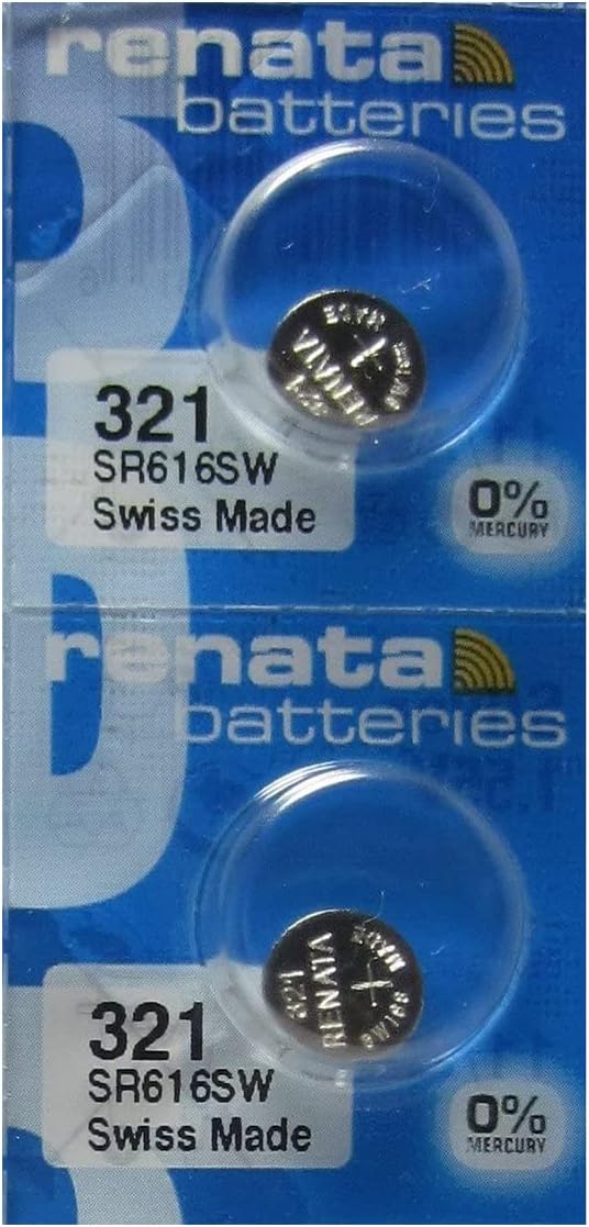 Renata 321 SR616SW Batteries - 1.55V Silver Oxide 321 Watch Battery (2 Count)