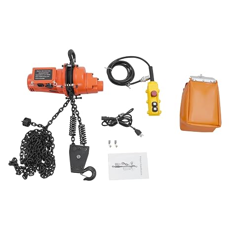 2200lbs Electric Hoist, 1300W Industrial Lifting Hoist with Wired Remote Control, G80 Manganese Steel Chain, 110V Electric Chain Hoist for Construction, Warehouse, Garage, Factory & Workshop