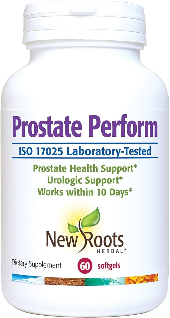 NEW ROOTS HERBAL Prostate Support Supplement with 16 Herbals | Saw Palmetto, Plant Sterols, Borage Oil, Selenium, Vitamins & Zinc (60 Softgels) Relieves Weak Urine Flow, Frequent Urination