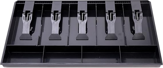 Cash Money Tray Replacement 5 Bill/ 4 Coin Drawer Register Insert Tray Storage Case with Plastic Clip (Size15.9 x 9.6 x1.38 inch)