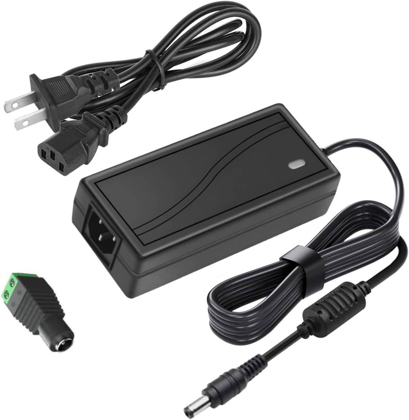 12V 5A Power Supply 5 Amp ACDC Adapter Converter Transformer 100-240v, 5060HZ, 5.5x2.5mm DC Output Jack, for LED Light Strips, Security Camera System, CCTV, Routers