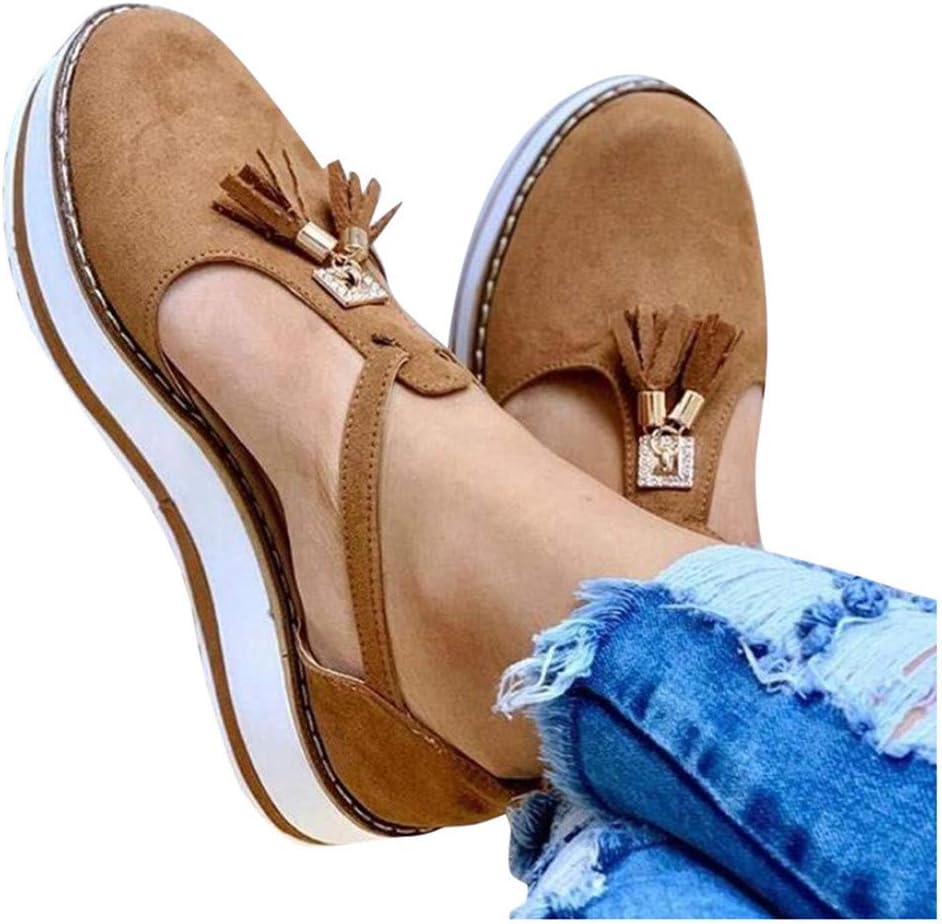 Gibobby Platform Sandals Espadrille,Womens Straps Platform Wedges Sandals Casual Summer Closed Toe Espadrilles Sandals