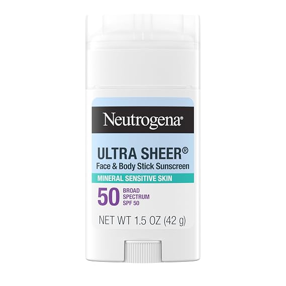 Neutrogena Ultra Sheer Mineral Sunscreen Stick SPF 50, 1.5 oz