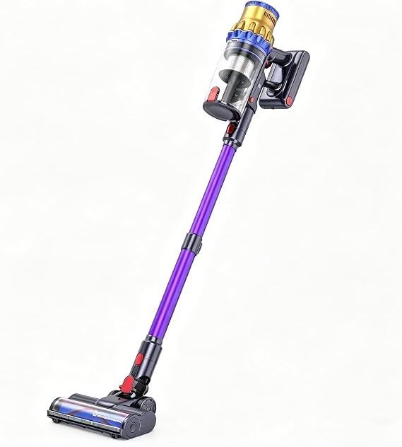 Cordless Vacuum Cleaner, 650W 55KPa Powerful Suction Lightweight Stick Vac with Self-Standing & Smart Touch Control, 70 Mins Runtime, Anti-Tangle for Pet Hair, Hardwood & Carpet, Wall Mount Charging