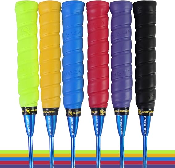 Sticky Anti Slip Thickening EVA Overgrip for Badminton Tennis Squash Racket Assorted Colors Pack of 6