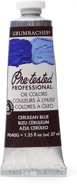 Grumbacher Pre-Tested Oil Paint, 37ml/1.25 Ounce, Cerulean Blue (Genuine) (P040G)