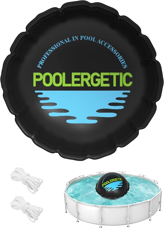 5x5 FT Pool Pillows for Above Ground Pools, Large Winter Pool Pillow for winterizing, 0.6mm Heavy-Duty Cold-Resistant Pool Air Pillow with Ropes for Closing Winter, Black