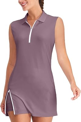 Hiverlay Tennis Dresses for Women with 2 Pockets Built in Shorts UPF 50 Golf Dress Workout Athletic Dresses