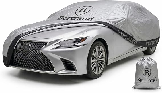 BERTRAND Outdoor Car Cover Waterproof All Weather, Sedan to 216 in (A4)