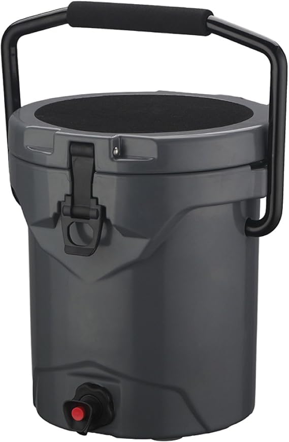 APLUSH Portable Water Cooler, 2.5 Gallon Camping Cooler Drink Dispenser with Faucet,10 QT Outdoor Cold & Hot Insulated Cooler for Camping Fishing Picnics Party,Grey,B