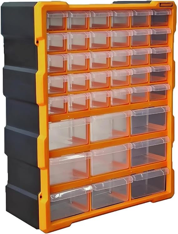 Çekmeceli 39'lu Takım Çantası Plastik Organizer Vida Dübel Civata Kutusu Bölmeli Avadanlık Monoblok