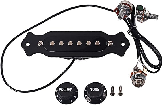 Alnicov Guitar Soundhole Pickup with Screws, Volume Tone Knob for Folk Electric Guitar Parts