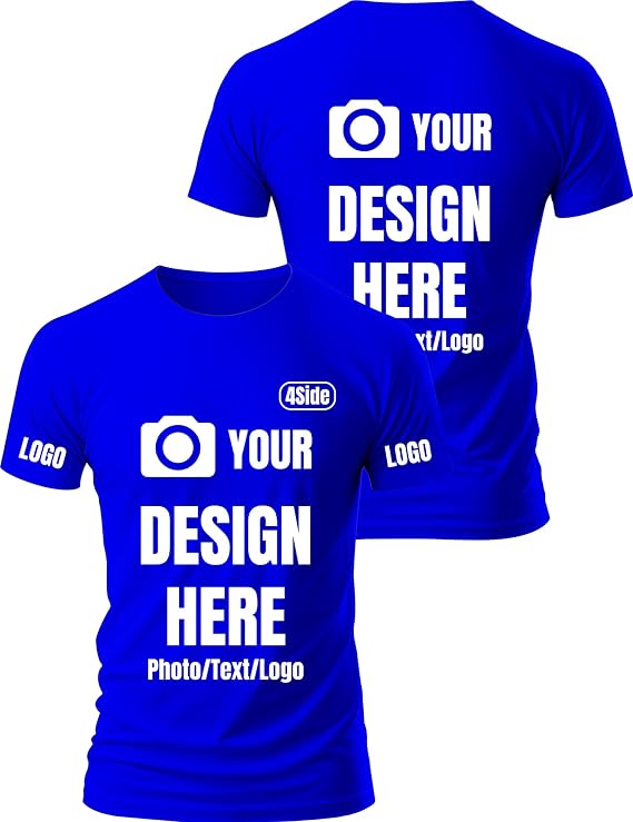 Custom T Shirts for Men Design Your Own Add Text/Photo/Logo Customized Shirts for Men Printed Front/Back