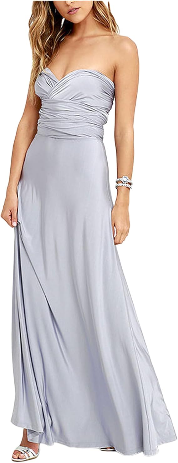 Bestgift Long Dresses Tie Multiple Wear Sexy Dresses Gowns Bridesmaid Dresses