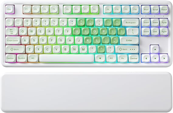 YUNZII B87 TKL Wireless Mechanical Keyboard (Matcha Heart, MilkV2)