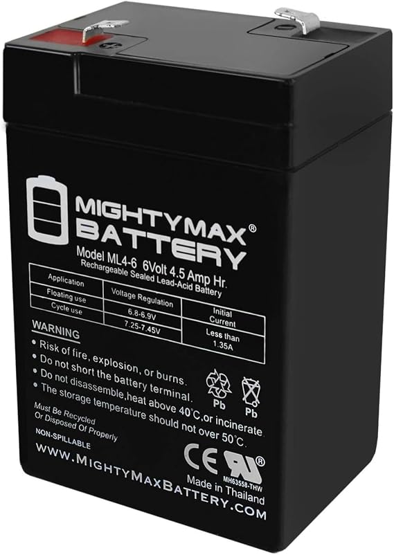 Mighty Max Battery 6V 4.5AH SLA Battery Replacement for Coleman 5348 Lantern