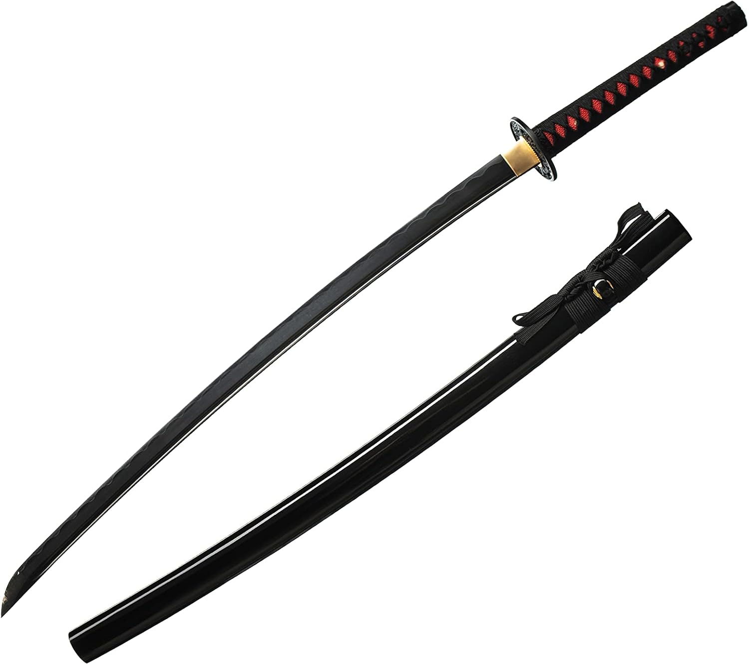 YONG XIN SWORD-Samurai Katana Sword, Japanese Handmade, Practical, Damascus10601095 Carbon Steel, TemperedClay Tempered, Full Tang, Sharp, Scabbard