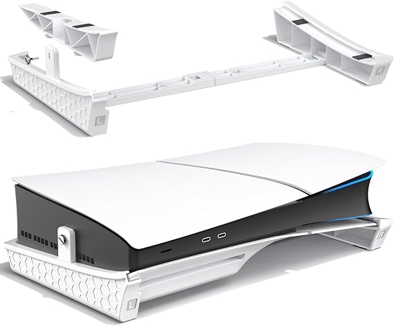New PS5 Slim ExclusivePS5 Slim Horizontal Stand - Heat Dissipation Improvement, Fall Prevention, Earthquake Protection, Scratch Prevention - New PS5 Stand Compatible with Both Standard and Digital